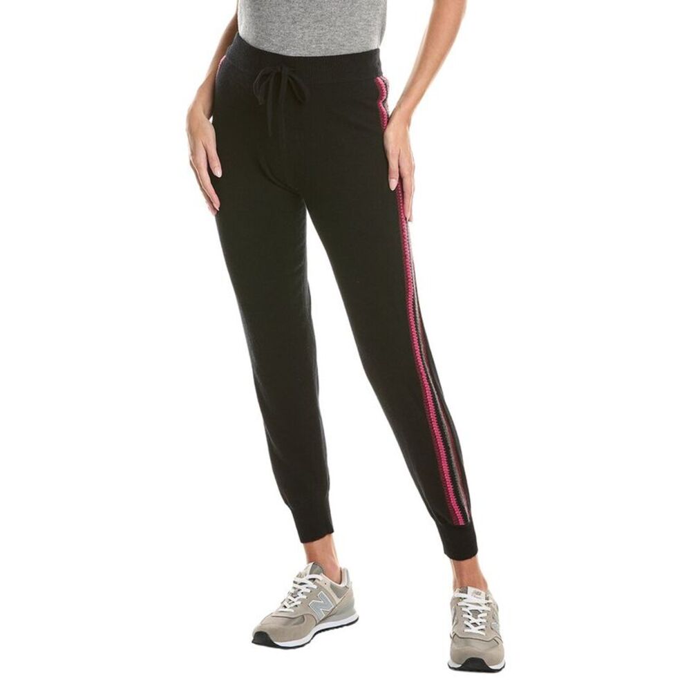 Johnny Was Womens  The Crochet Cashmere Jogger Pant, Black